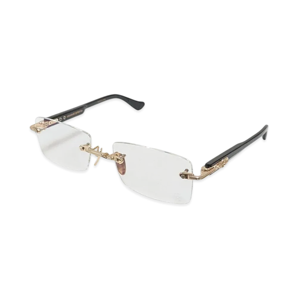 Chrome Hearts DEEP II Floral Cross Eyewear "Black/Gold"