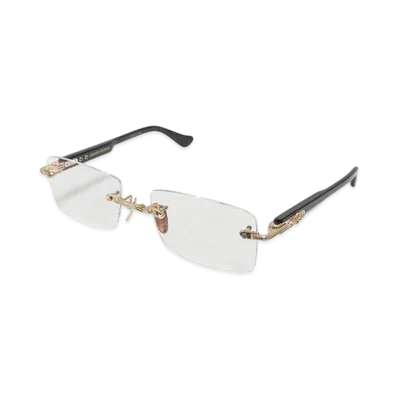 Chrome Hearts DEEP II Floral Cross Eyewear "Black/Gold"