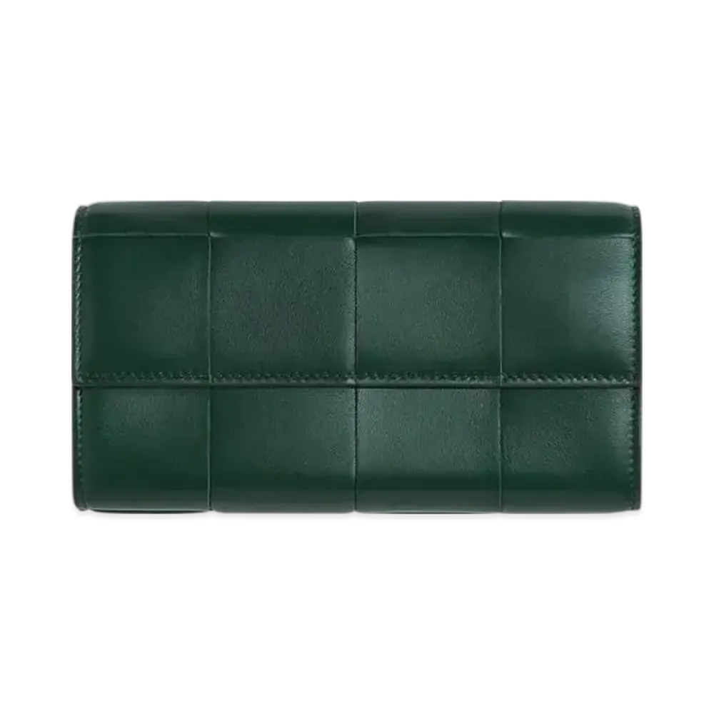 Bottega Veneta Cassette Large Flap Wallet "Emerald Green"