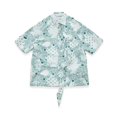 yoshiokubo S/S Paisley Scarf Shirt "White"