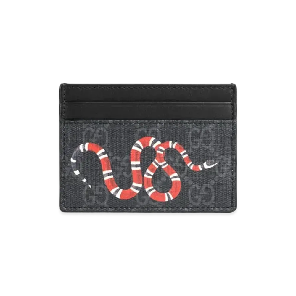 GUCCI Kingsnake Print GG Supreme Card Case