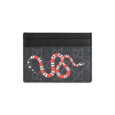 GUCCI Kingsnake Print GG Supreme Card Case