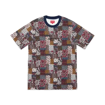 Supreme Patchwork Paisley S/S Top "Dark Red"
