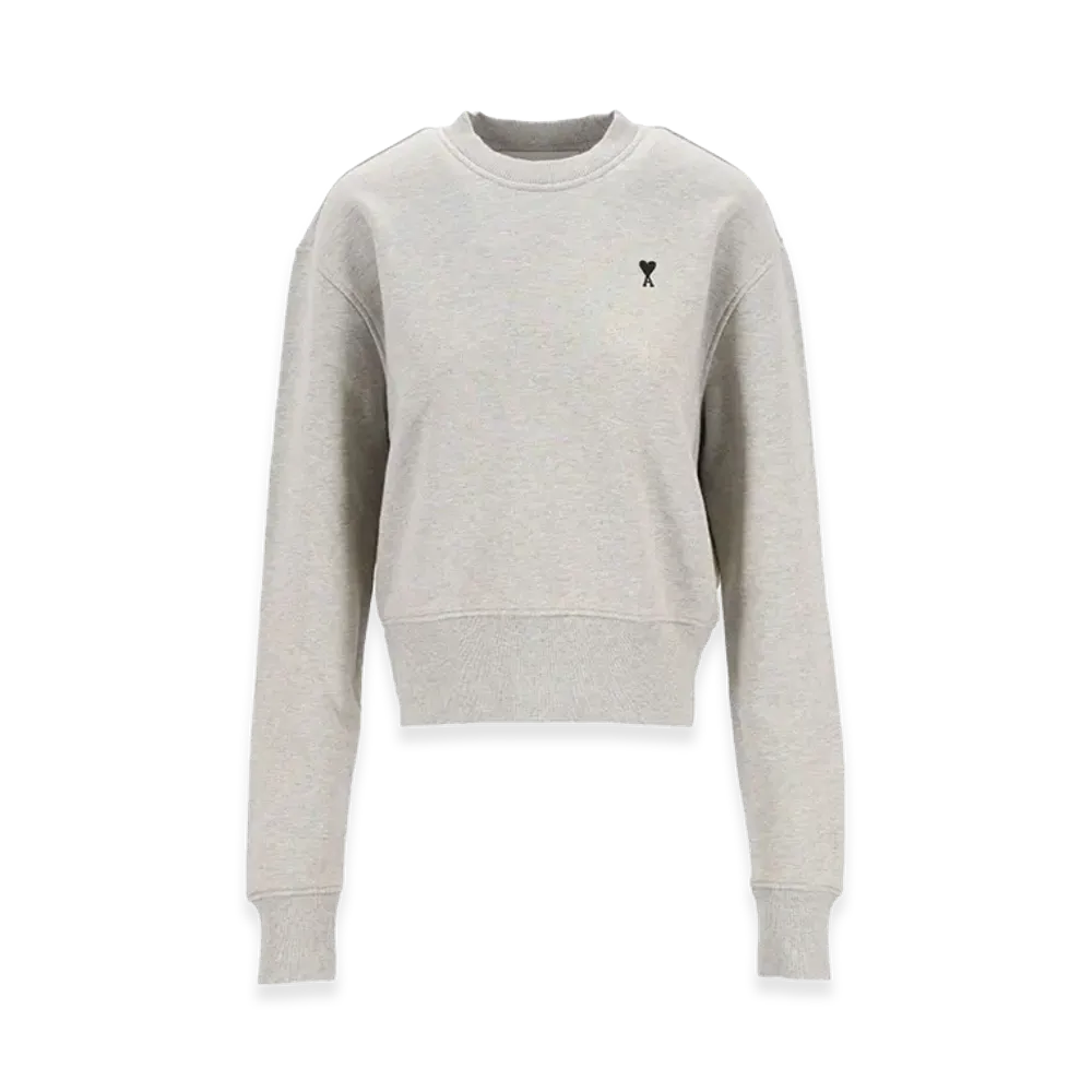 AMI PARIS Women's Quota Sweatshirt with Contrasted Ami De Coeur "Gray"