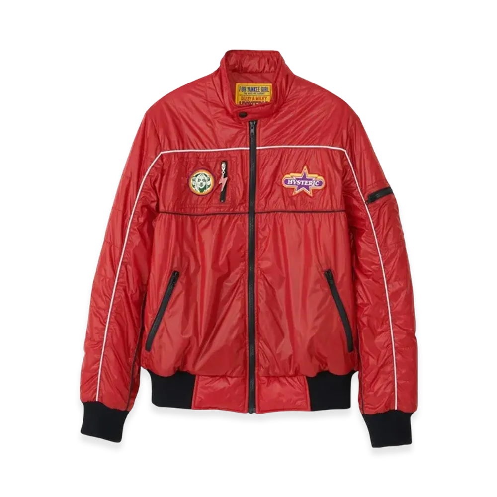 HYSTERIC GLAMOUR Glam Rock Emblem Stand Collar Blouson "Red"