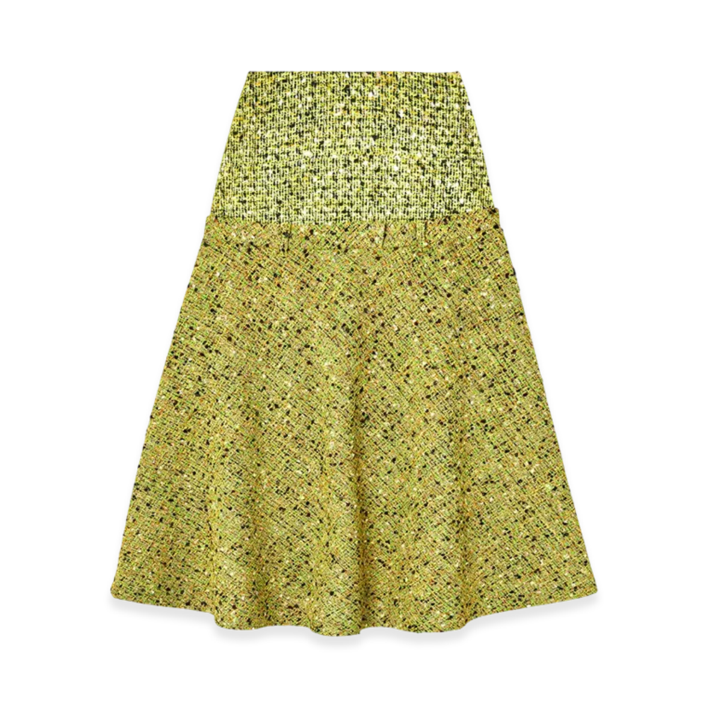 Diesel O-Grace-Mix Boucle Skirt With Lycra Waist "Green"