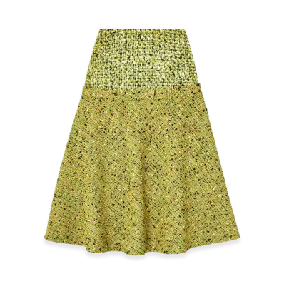 Diesel O-Grace-Mix Boucle Skirt With Lycra Waist "Green"