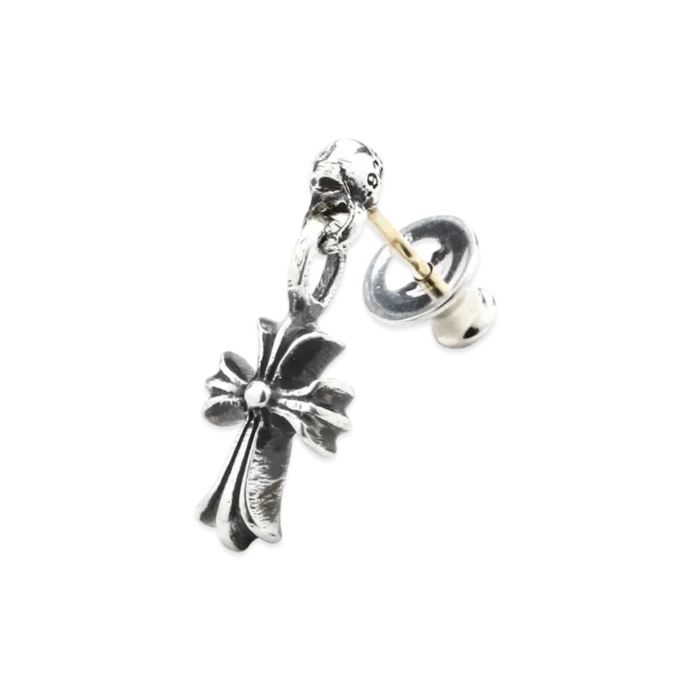 Chrome Hearts Drop Stack CH Cross Earrings "Silver"