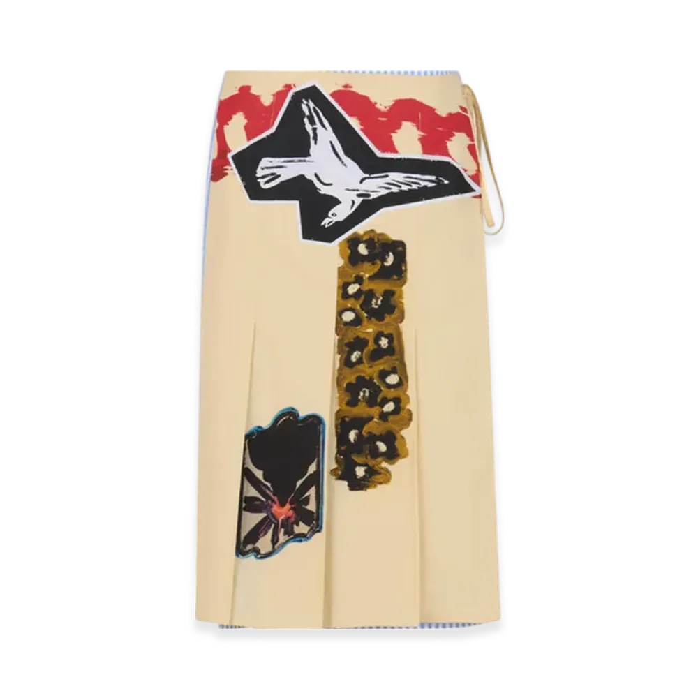 MARNI x Olaolu Slawn x Soldier Boyfriend Light Striped Poplin Wrap Skirt "Iris Blue"