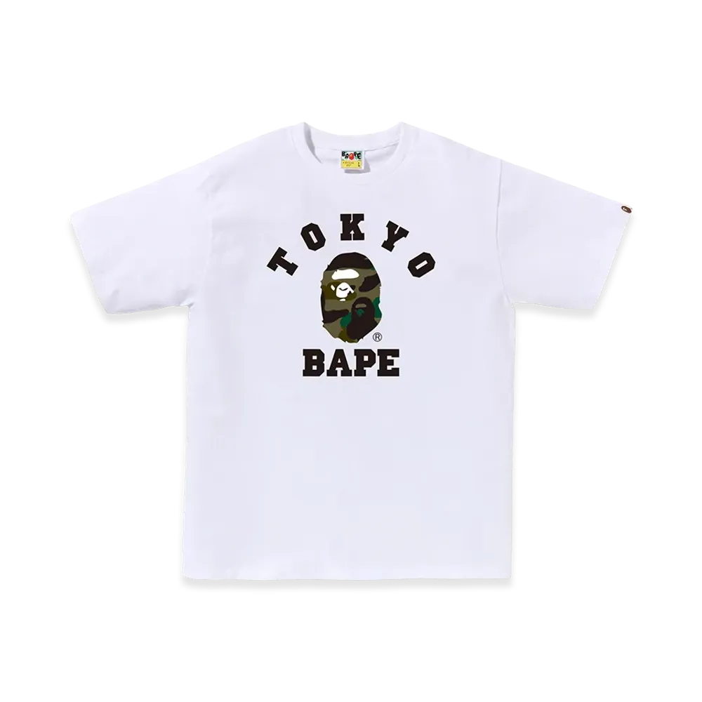 A BATHING APE Tokyo Exclusive 1ST Camo Tokyo College Tee "White"