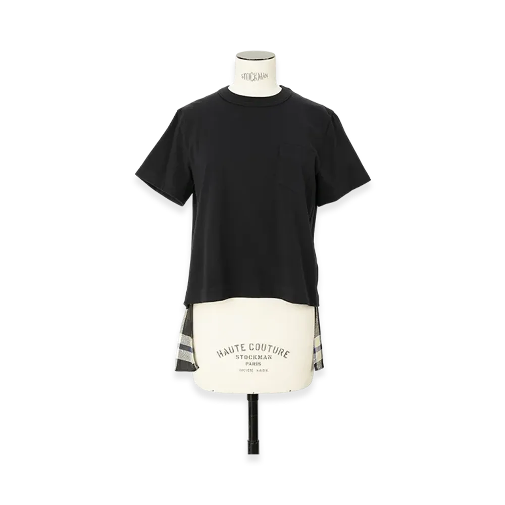 sacai Plaid Print x Cotton Jersey T-Shirt "Green/Brown"
