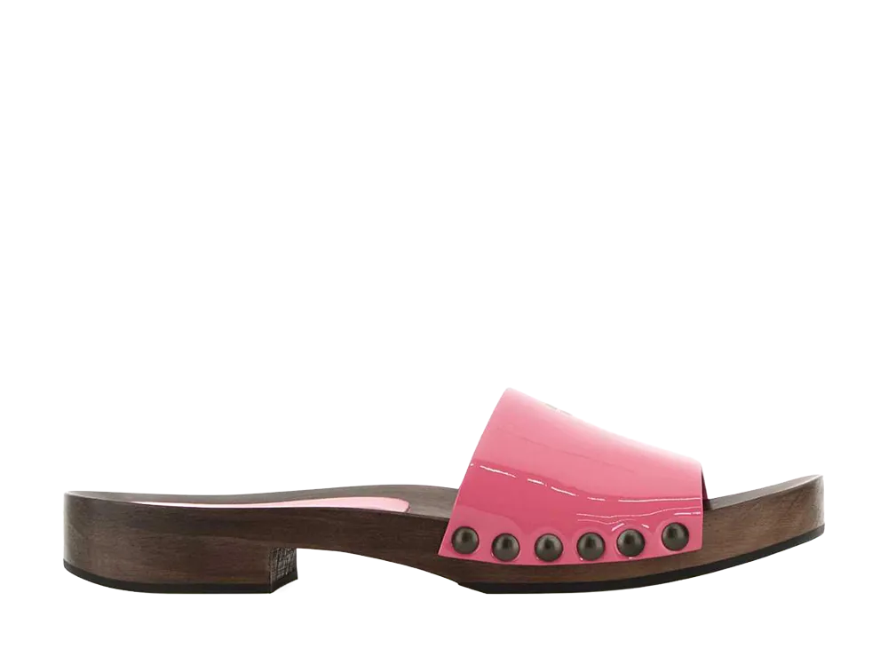 MIU MIU Women's Patent Leather Clogs "Pink"
