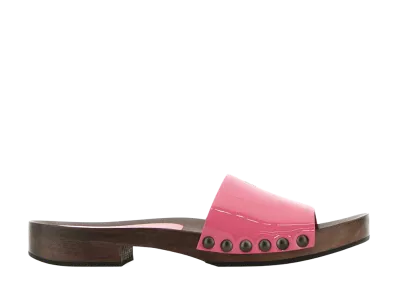 MIU MIU Women's Patent Leather Clogs "Pink"