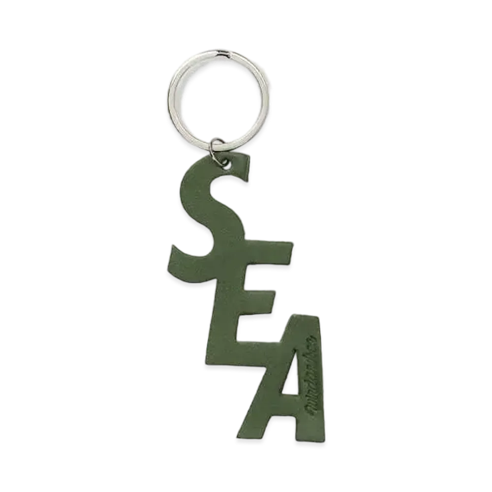 WIND AND SEA Leather (S_E_A) Key Holder "Moss"