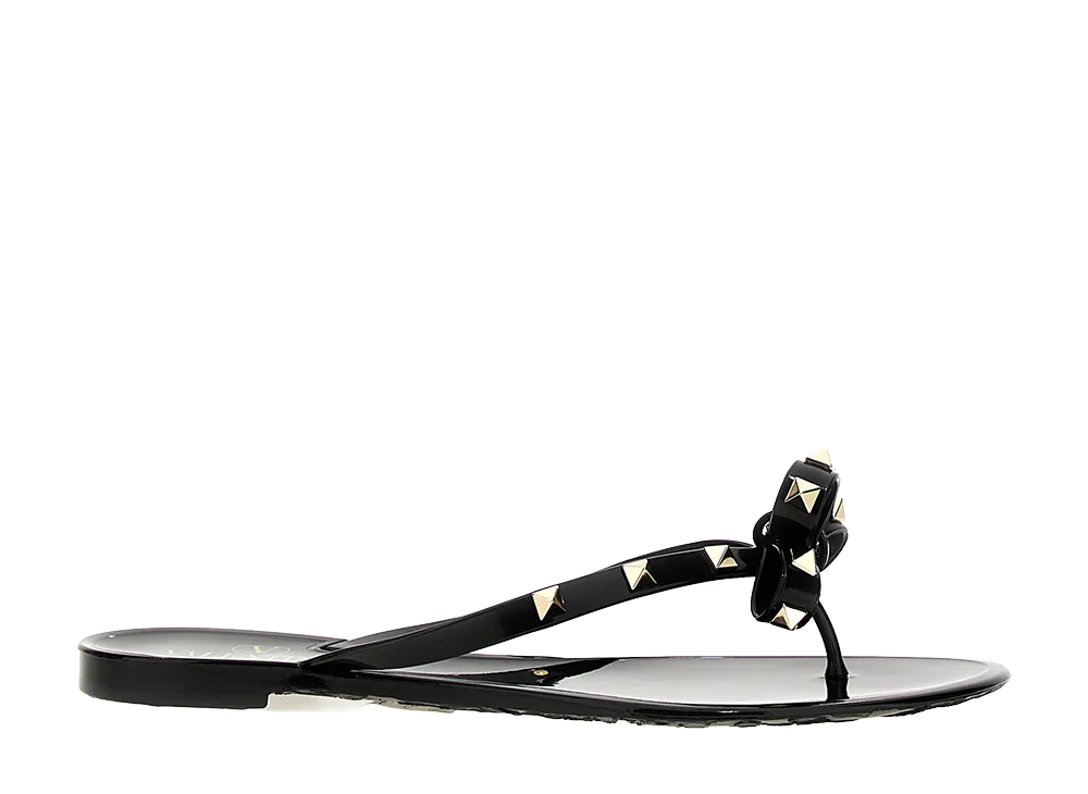 Valentino Garavani Women's pm Thong Rockstud Sandals "Black"