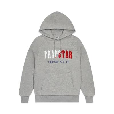 TRAPSTAR Decoded Chenille Hooded Tracksuit "Grey/Blue/Red"