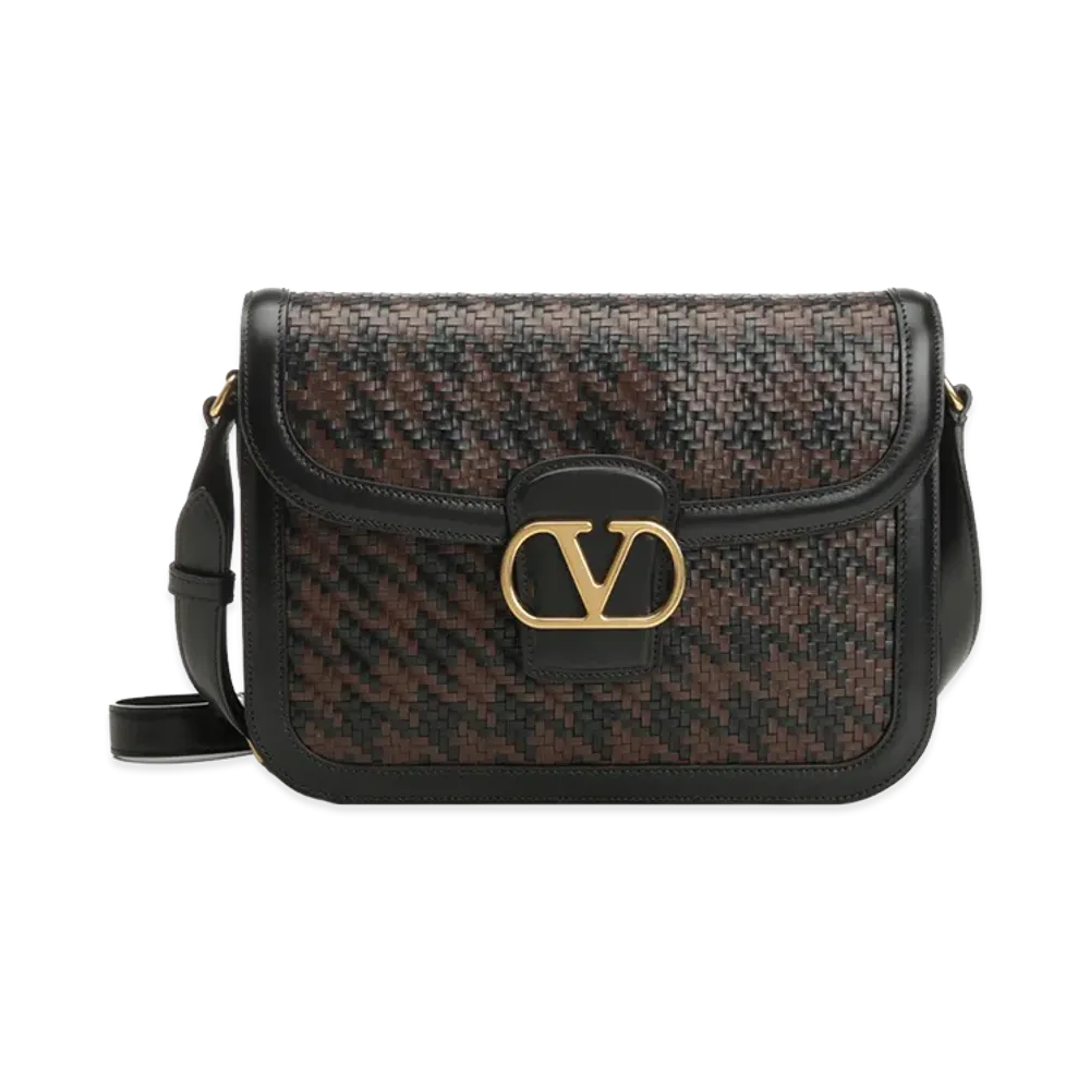 Valentino "9to5" Houndstooth Shoulder Bag "Black"