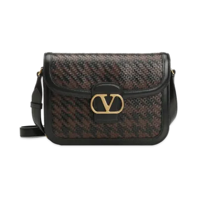 Valentino "9to5" Houndstooth Shoulder Bag "Black"