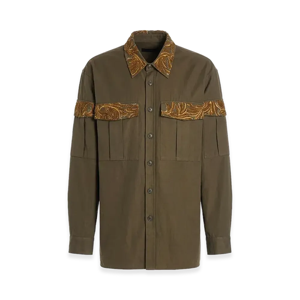 DRIES VAN NOTEN Shirt With Embroidery "Green"