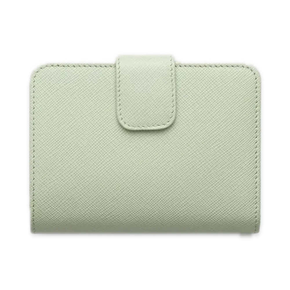 PRADA Saffiano Triangle Wallet "Pastel Green"