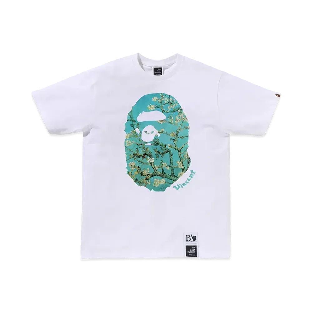 A BATHING APE x Van Gogh Museum Ape Head Canvas Art Tee "White"