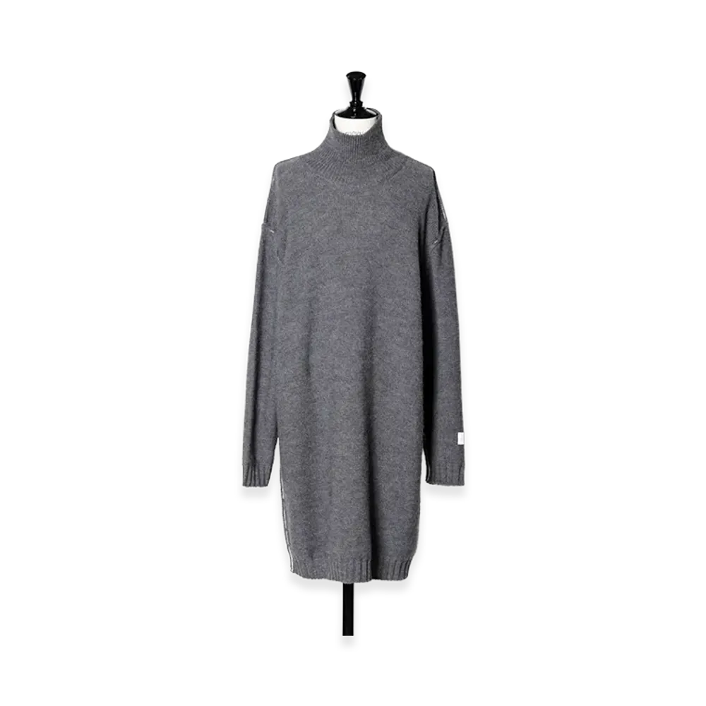 MM6 Maison Margiela Women's Insideout Turtle Neck Knit Dress "Grey"