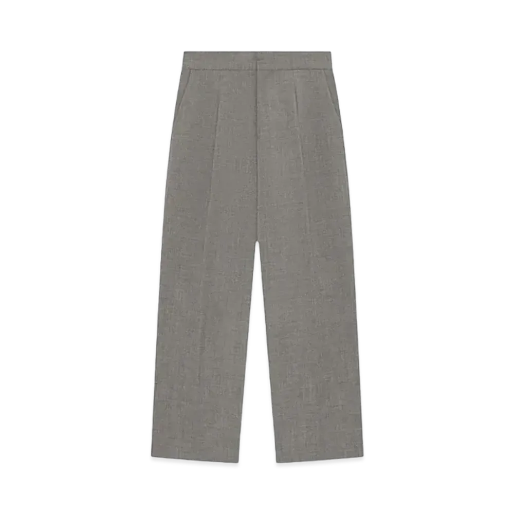 FEAR OF GOD ESSENTIALS Wool Canvas Wide Leg Trousers "Dark Heather Grey"