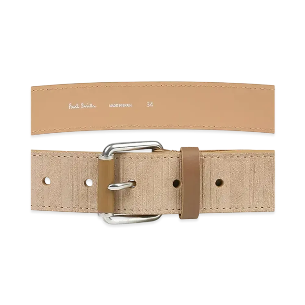 Paul Smith Shadow Stripe Suede Belt "Beige"