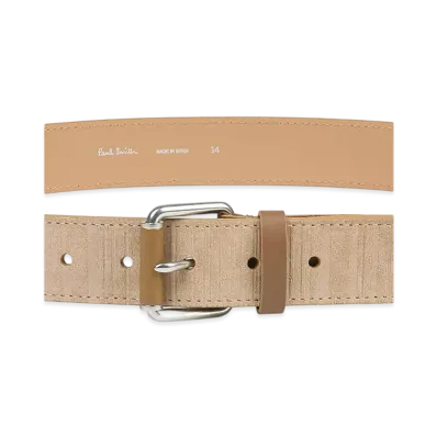 Paul Smith Shadow Stripe Suede Belt "Beige"