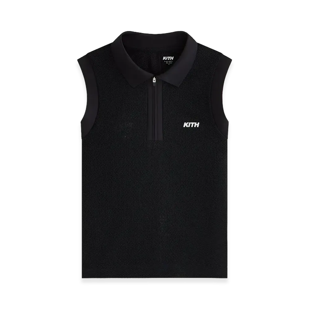 Kith Women's Perry Polo Mesh Tank "Black"