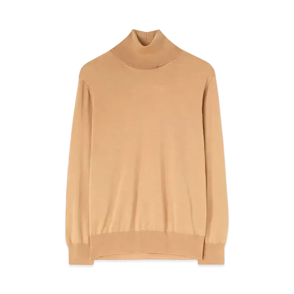 Jil Sander Women's Lightweight Wool High-Neck Sweater "Dark Beige"