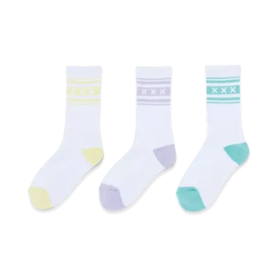 GOD SELECTION XXX Socks (3Piece 1Pack) GX-S26-SO-01 "Yellow/Purple/Green"