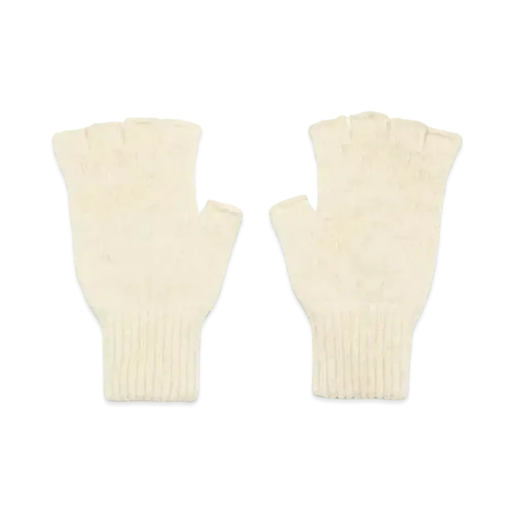 FUMIKA UCHIDA Shetland Fingerless Gloves "Ivory"