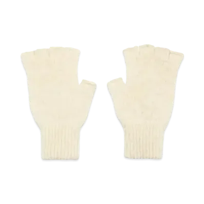 FUMIKA UCHIDA Shetland Fingerless Gloves "Ivory"