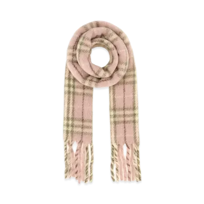 Burberry Embroidered Alpaca Blend Scarf "Pink"