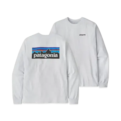 Patagonia Men's Longsleep P-6 Logo Responsibility "White"