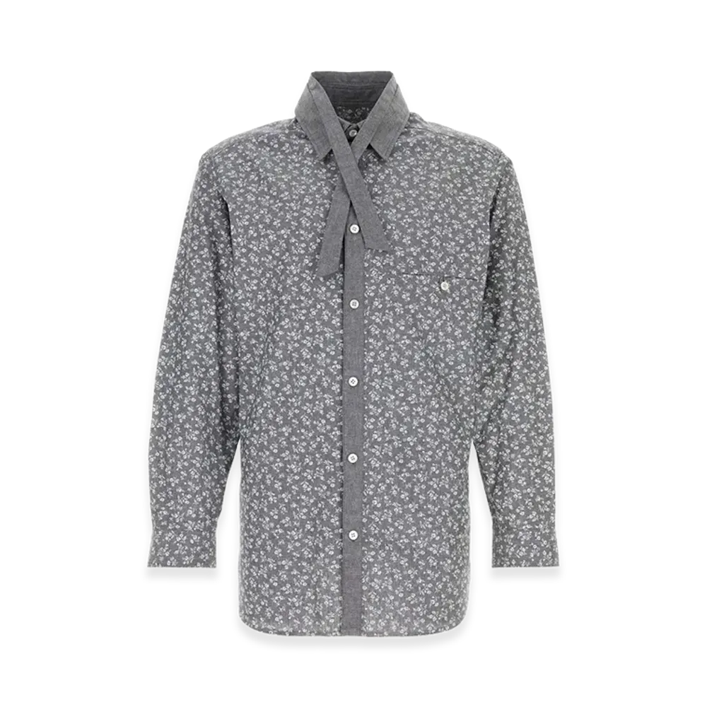 Yohji Yamamoto Printed Cotton Shirt "Black"