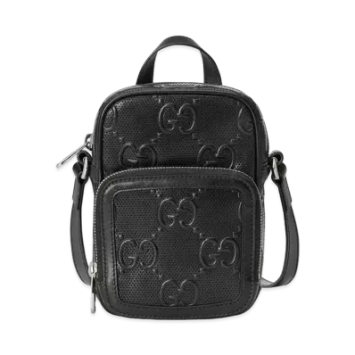 GUCCI GG Emboss Mini Bag "Black"