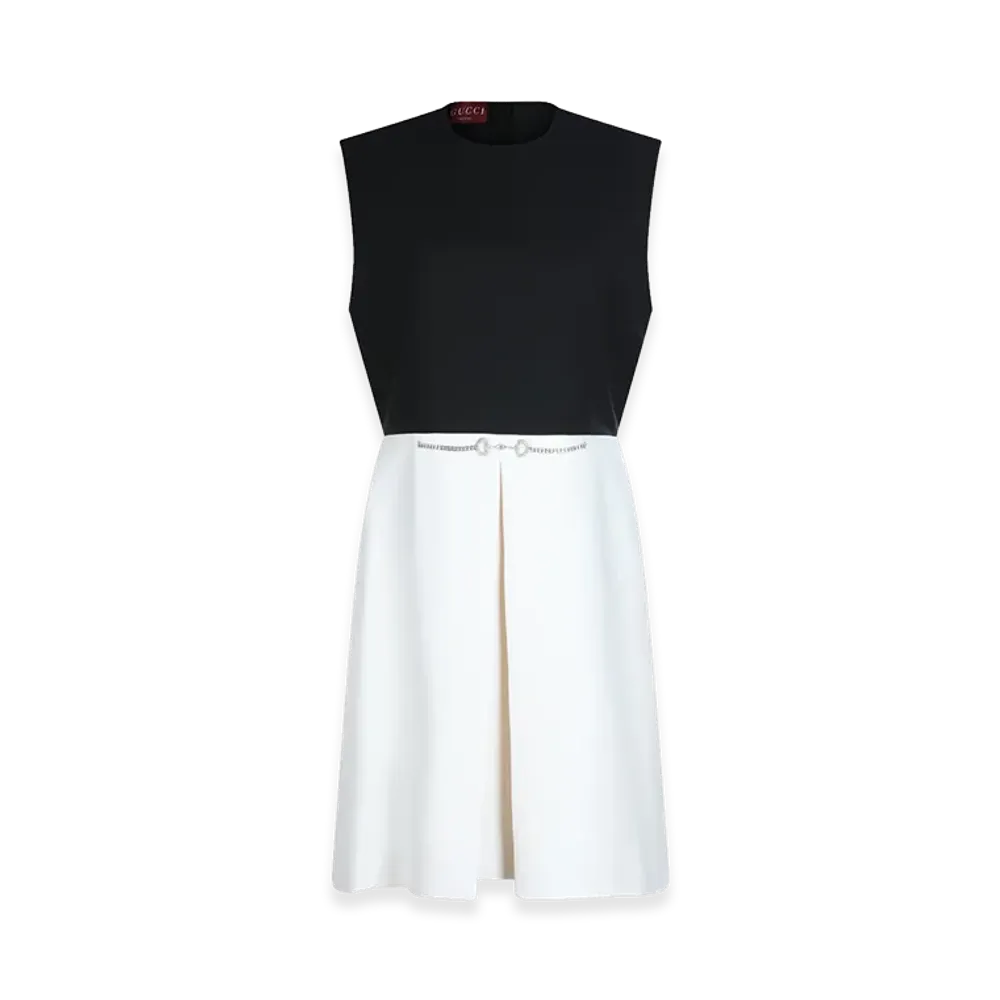 GUCCI Women's Two-Tone Cady Dress "White"