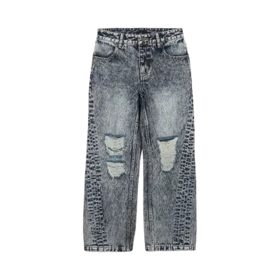 X-Girl Distressed Loose Fit Denim Pants "Indigo"