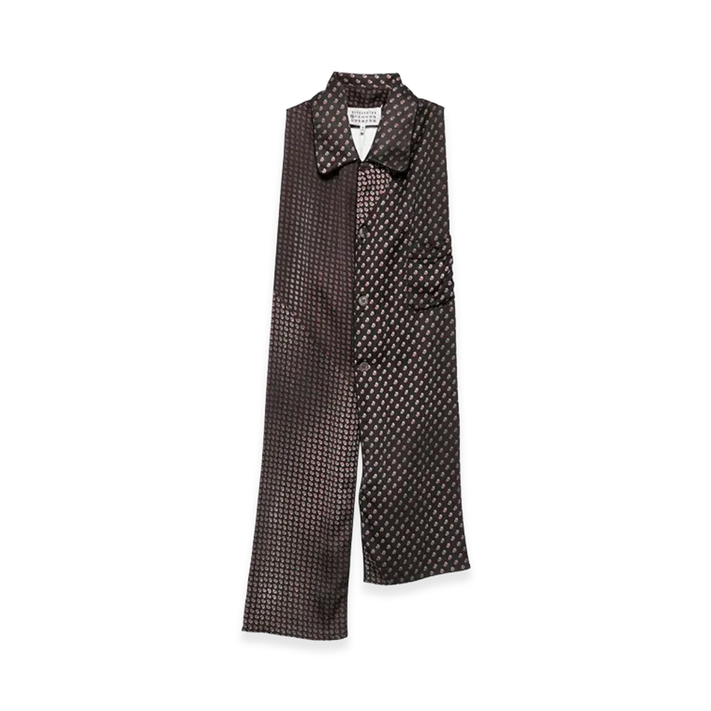 Maison Margiela Women's Paisley Shirting Scarf "Black"