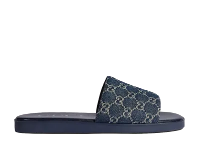 GUCCI Slide Sandal GG Denim "Dark Blue"