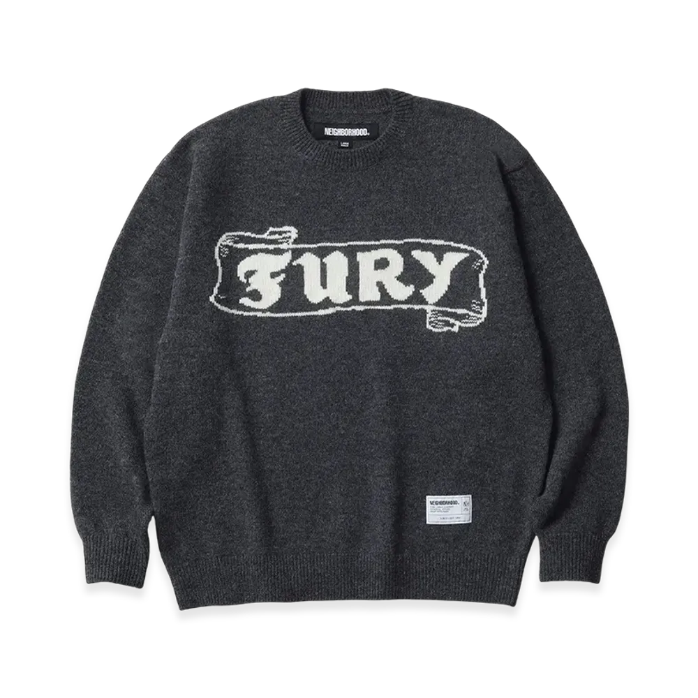 NEIGHBORHOOD Intarsia Crewneck Sweater "Charcoal"