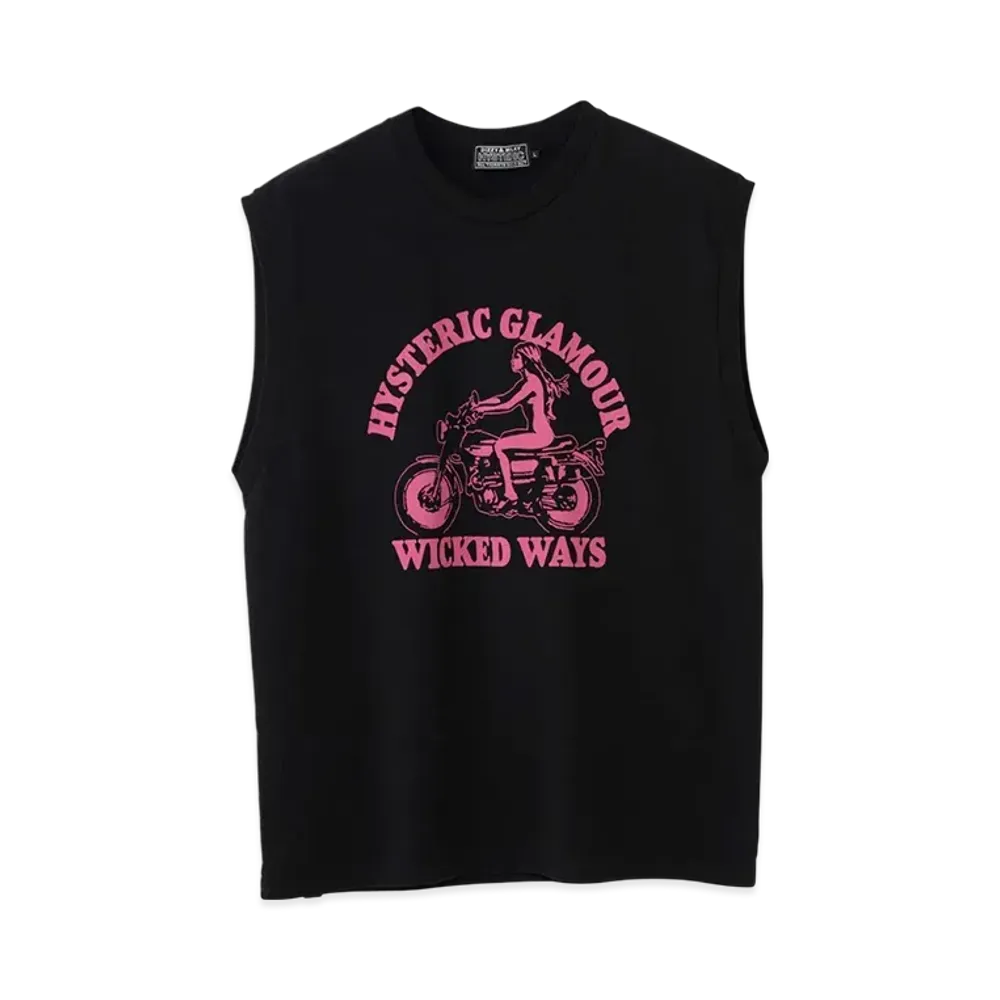 HYSTERIC GLAMOUR Wicked Ways Sleeveless T-Shirt "Black"