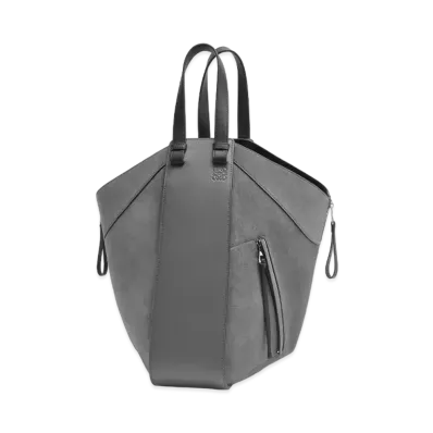 LOEWE Hammock Tote Bag In Calfskin And Suede "Anthracite"