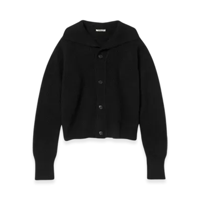 AURALEE Baby Cashmere Knit Cardigan Top "Black"