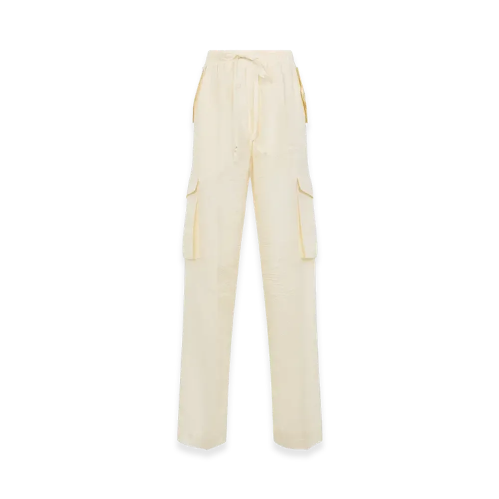 PHOEBE PHILO Crushed Cargo Trousers "Vanilla"