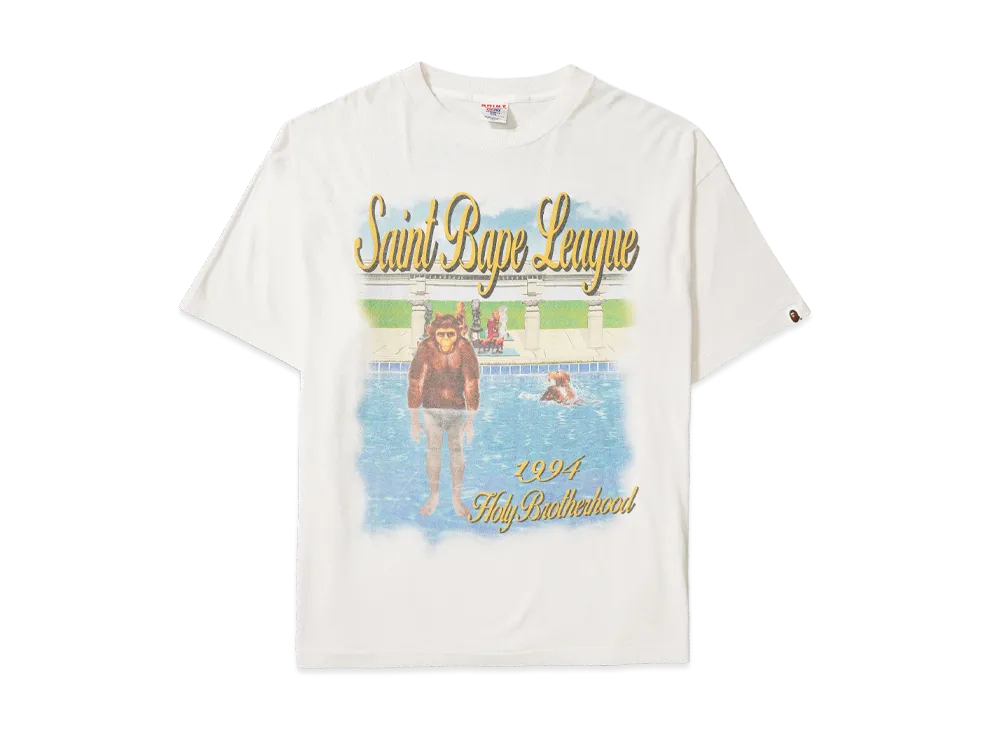 SAINT Mxxxxxx x A BATHING APE Bape SS T-Shirt/Pool "White"