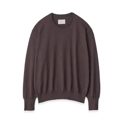 ssstein Organic Cotton Knit Crew Neck Long Sleeve "Dark Brown"