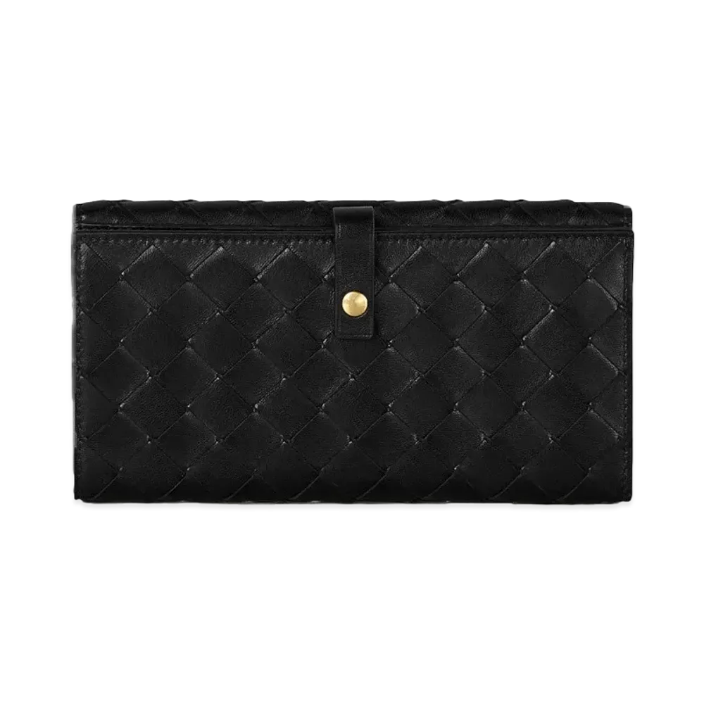 Bottega Veneta Bifold Flap Wallet "Nero"